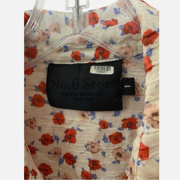 No. 6 Store Brixton Silk Shirtdress Midi Short-Sleeve Size 2-4 *READ FLAW* - Picture 4 of 7